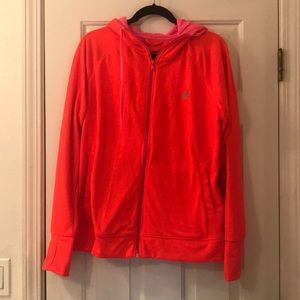 Red and Pink Climalite Adidas Zip Hoodie